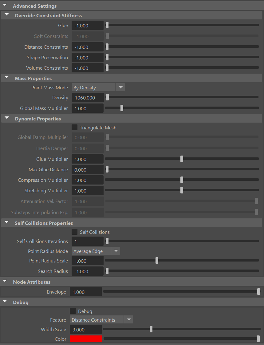 glue editor advanced settings and debug menu