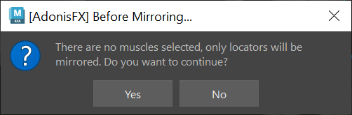 Mirror Script Confirmation Dialog No Muscles Selected